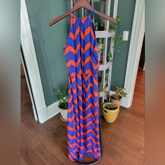 GB Gianni Bini Orange and Blue Chevron Game Day Dress - Picture 8 of 8